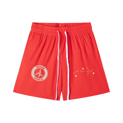 Grimm World Mesh Drawstring Shorts