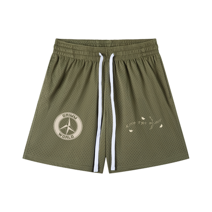Grimm World Mesh Drawstring Shorts